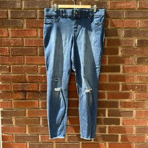 HUE 1X EUC denim leggings, distressed